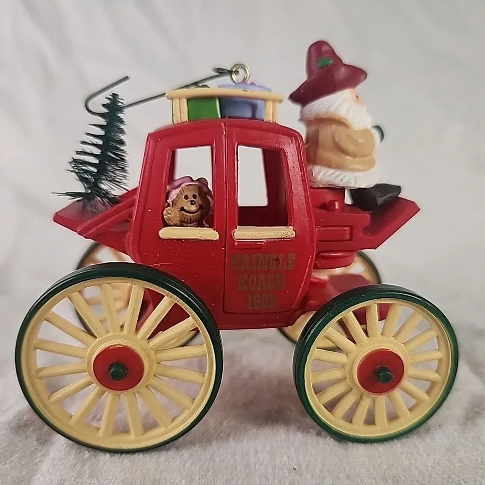 Hallmark Ornament 1988 Kringle Koach Here Comes Santa Series Xmas Stagecoach